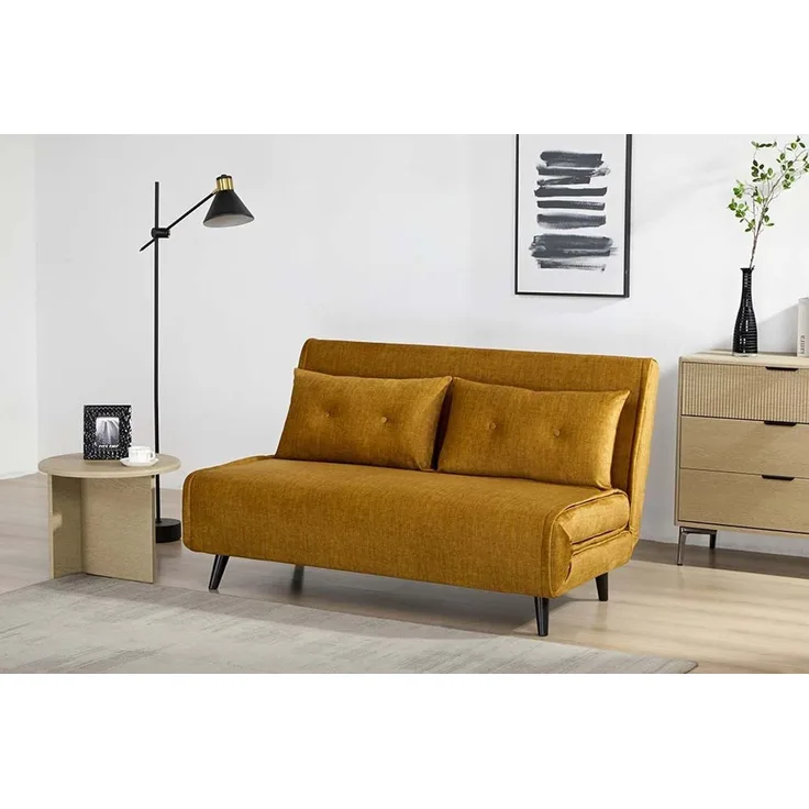 riess-ambiente Relaxsessel SMART MULTIFUNCTION 140cm senfgelb - Samt, Bettfunktion, FSC (Einzelartikel, 1-St), Ausziehbarer Schlafsessel - ideal für Arbeits-, Wohn- und Gästezimmer