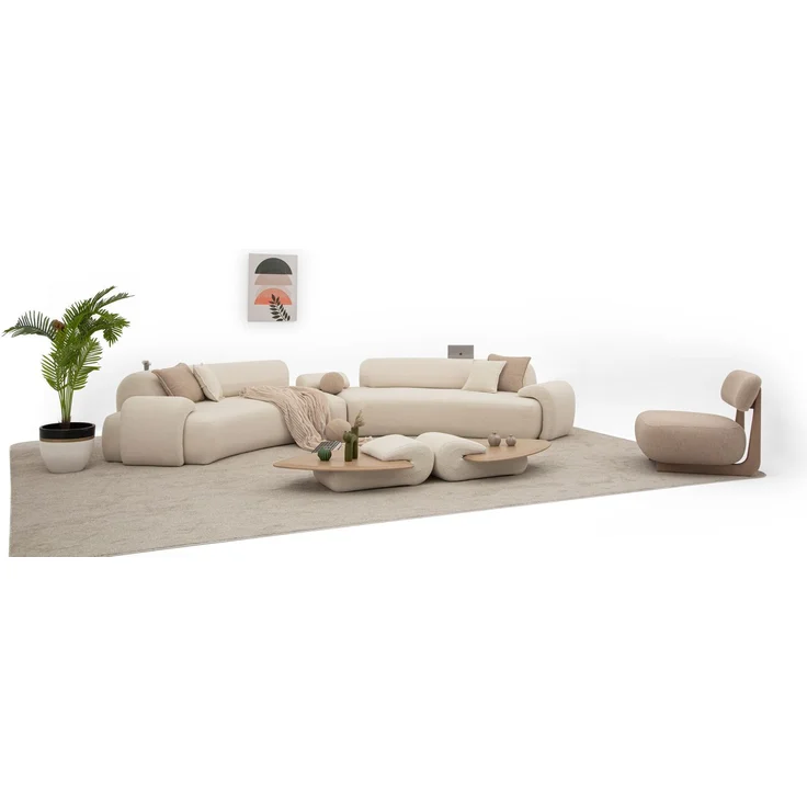 Ecksofa "Olympia" + Sessel-Beige – Bild 5