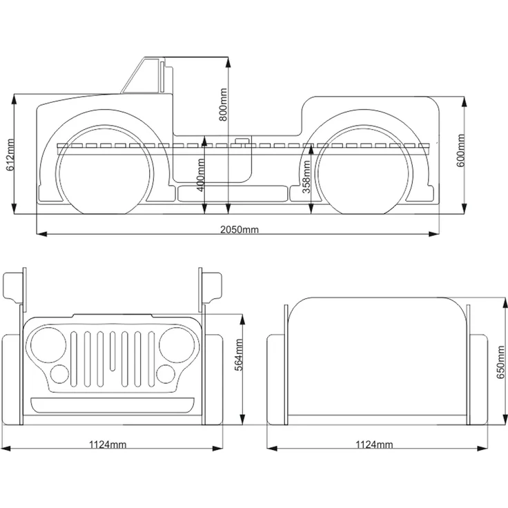 Autobett Jeep in Pink mit Lattenrost & Matratze – Bild 8