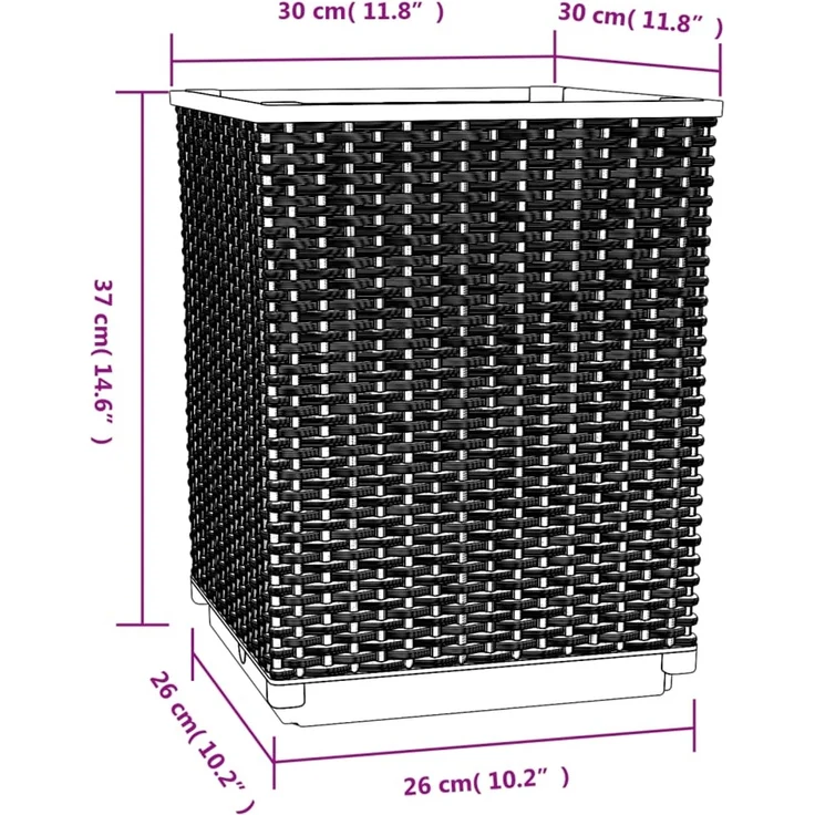 vidaXL Pflanzkübel 2 Stk. Blaugrau 30x30x37 cm Polypropylen 364180 – Bild 7