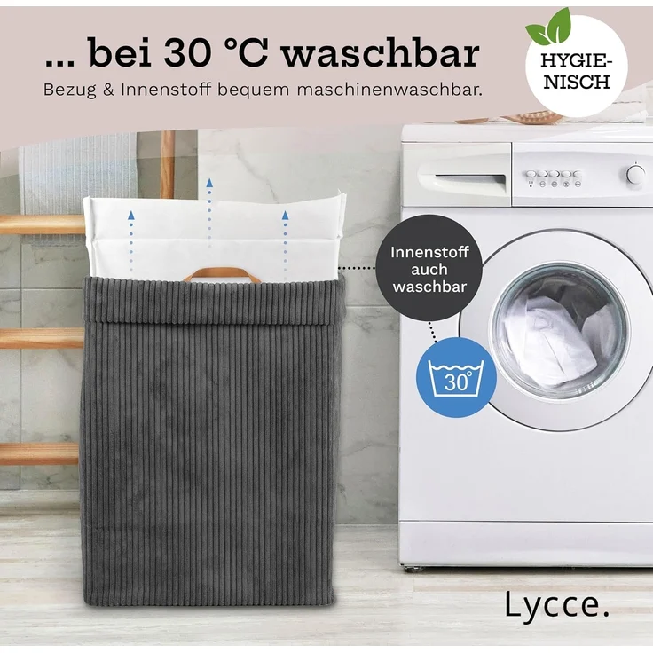 Lycce Wäschekorb Lycce Wäschekorb Cord – faltbar, waschbar & perfekt für Nischen – Bild 7