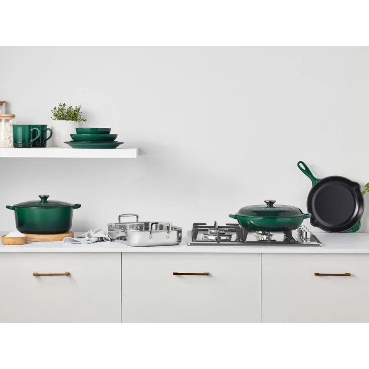 LE CREUSET Bräter Bräter Tradition oval juniper 31cm, Emailliertes Gusseisen