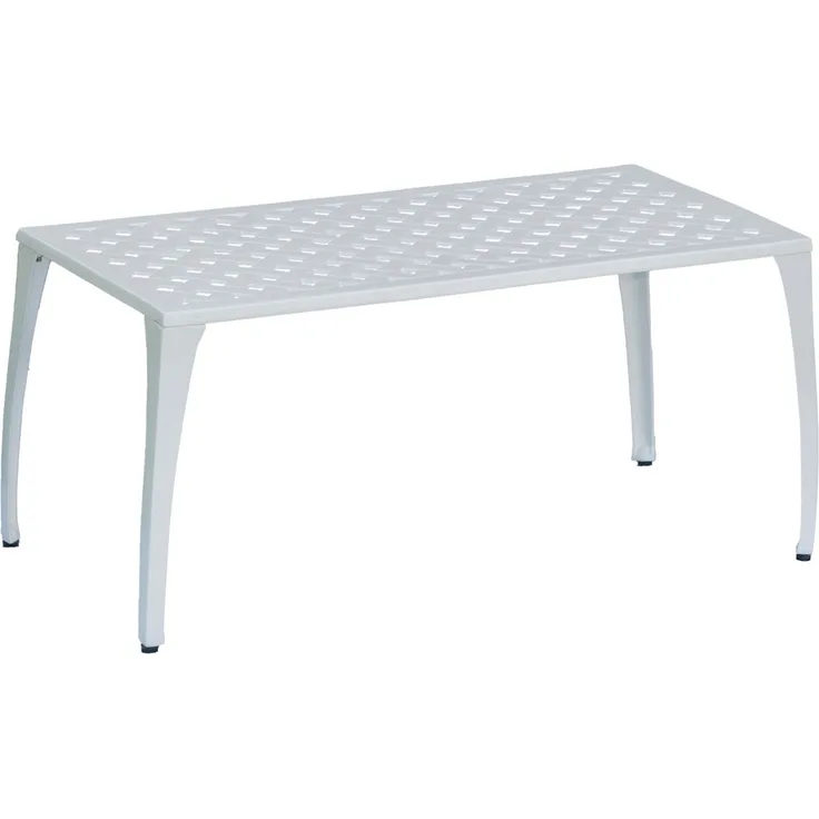 Inko Gartentisch Eden Alu-Guss weiß 90x46x44 cm Tisch Terrassentisch