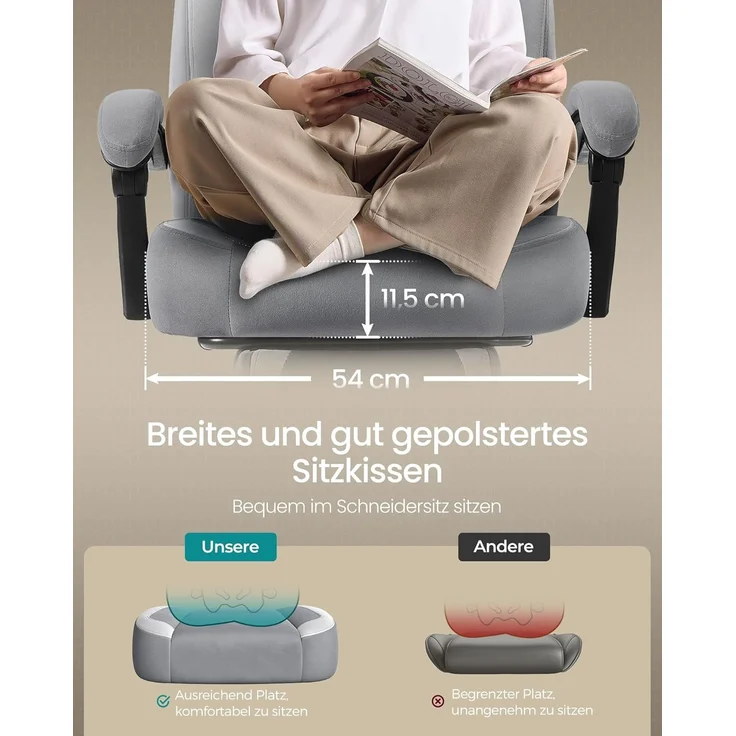 SONGMICS Gaming-Stuhl, Bürostuhl, Computerstuhl, ergonomisches Design, mit Fußstütze – Bild 5