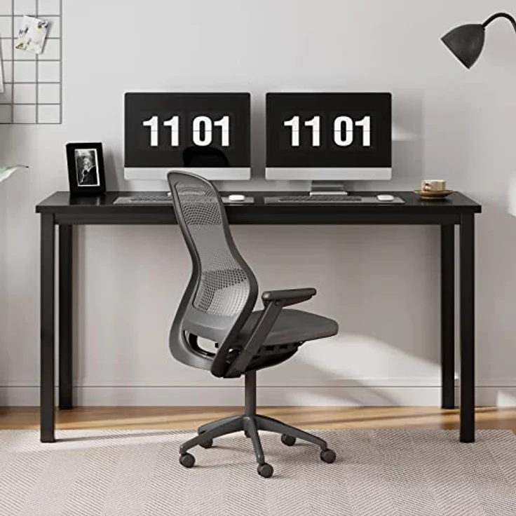 SogesHome PC Schreibtisch Computertisch 100 x 60 x 75 cm Bürotisch Workstation für Home Office Verwenden Schreibtisch, Esstisch Konferenztisch, Schwarz – Bild 7