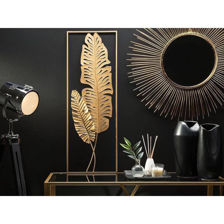 Wandobjekt Blatt PALLADIUM Metall 90 cm Gold – Bild 2