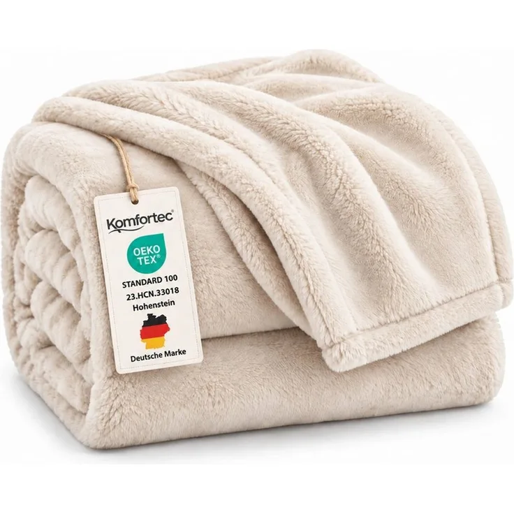 Wohndecke Kuscheldecke 260 g/m², flauschige Wohndecke, Fleecedecke, Oeko-Tex, Komfortec