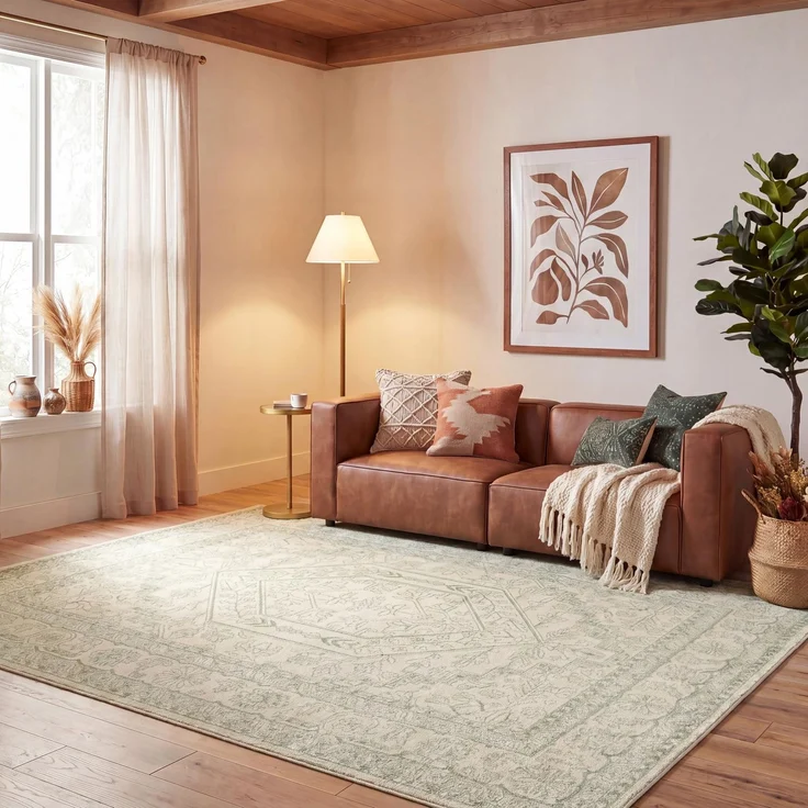 SAFAVIEH Teppich 235x305 cm - Adirondack Collection - Groß - Traditionelles Design, Sage & Elfenbein, Pflegeleichte Synthetikmischung, Ideal für Wohnzimmer, Schlafzimmer, Büro