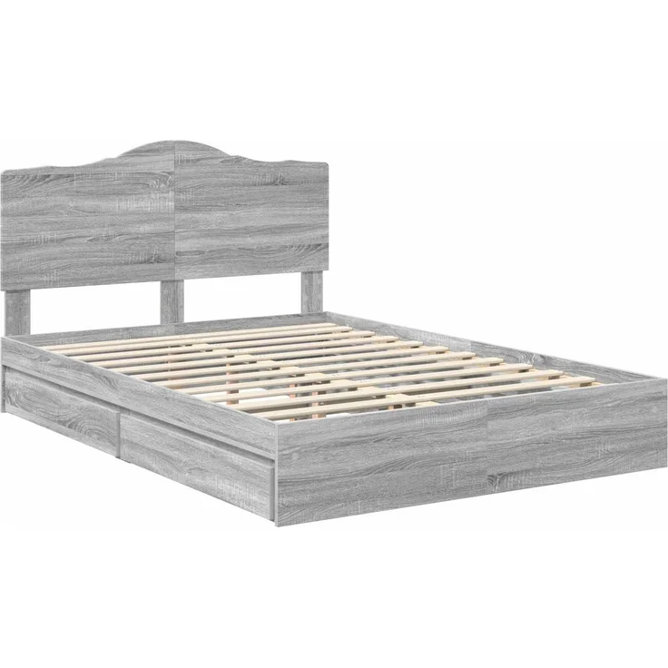 vidaXL Aufbewahrungsbett Graues Sonoma 160 x 200 cm Holzwerkstoff 3413490 – Bild 3
