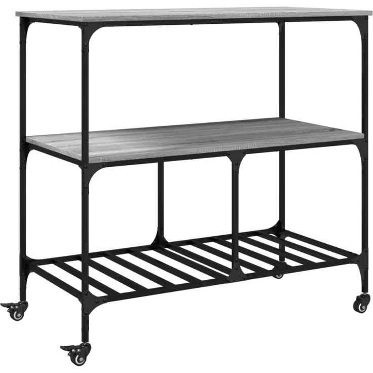 vidaXL Küchenwagen Grau Sonoma 100x50x95 cm Holzwerkstoff 842309 – Bild 4