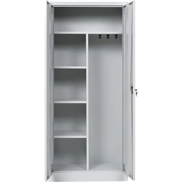 Putzmittelschrank Stahl, 80x38x180 cm, grau – Bild 9