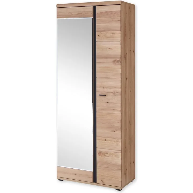 Garderobenschrank Sonos , Echtholz, Glas, Holzwerkstoff , Holzfarben , 80 x 203 x 40 cm