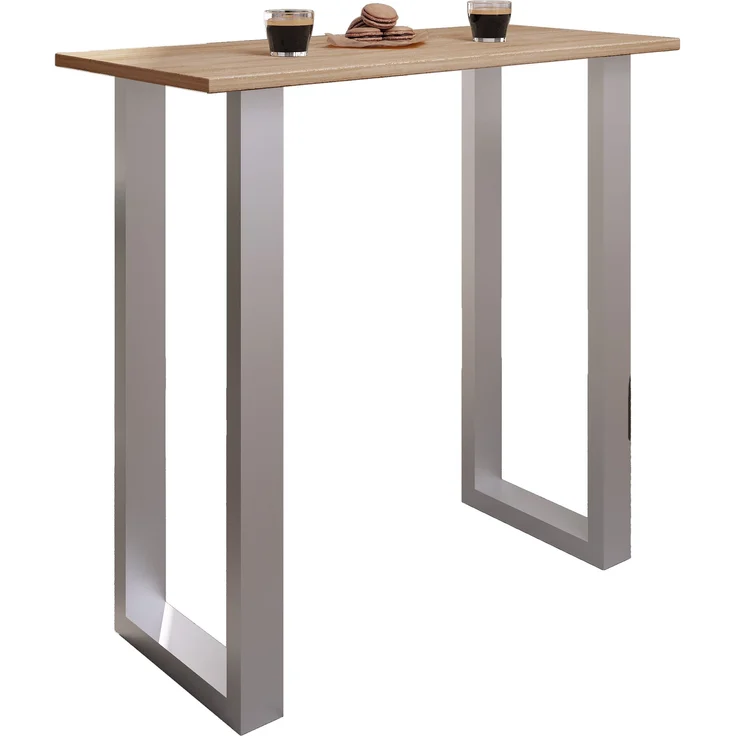 VCM Bartisch Xona 920120 Silber / Sonoma-Eiche H. 102 x B. 110 x T. 50 cm – Bild 1