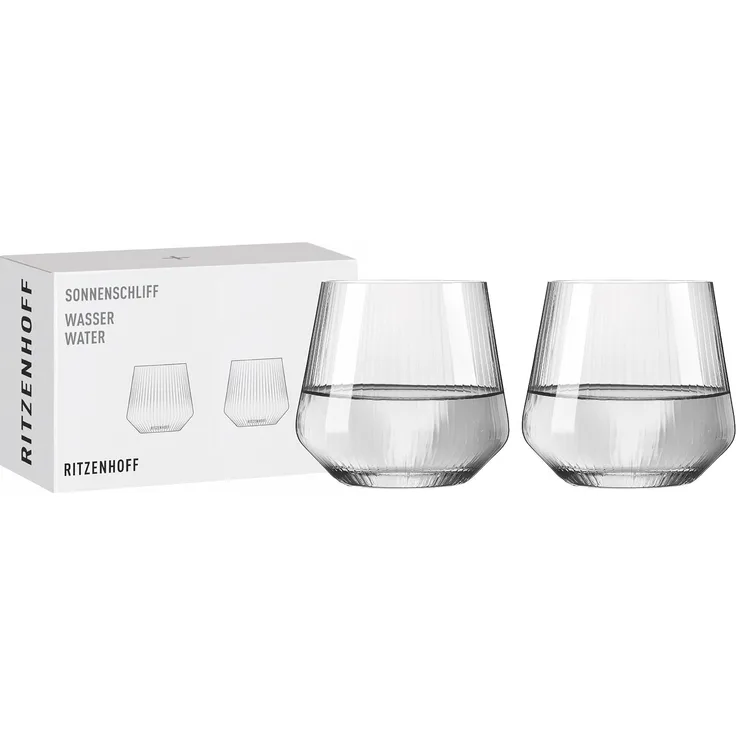Ritzenhoff 8000001 Wasserglas-Set #1 SONNENSCHLIFF RDT 2024 in Geschenkbox