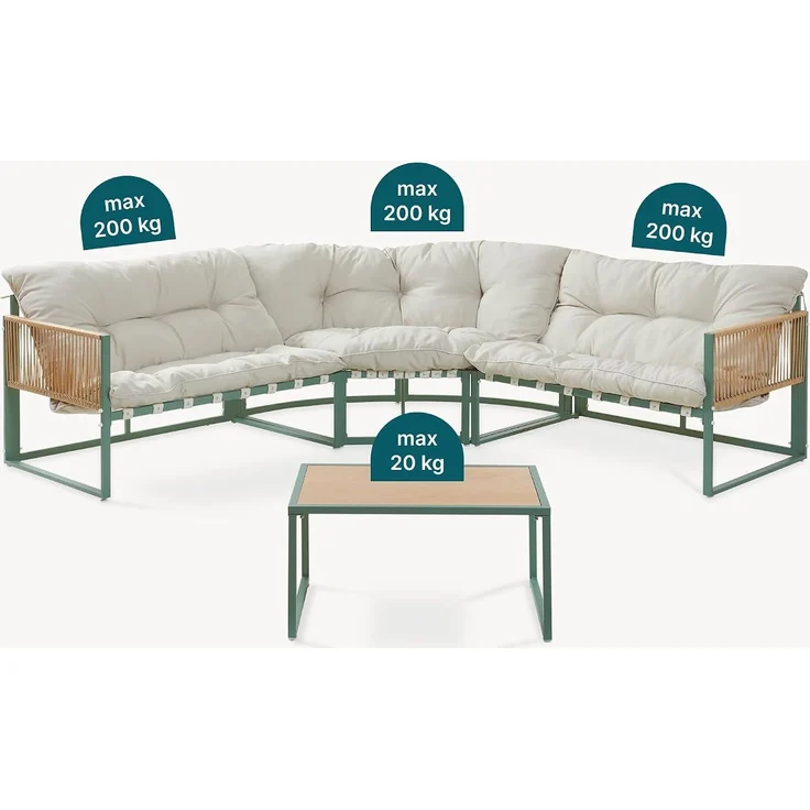 Loungeset Karg Grün/Beige [casa. pro] – Bild 5