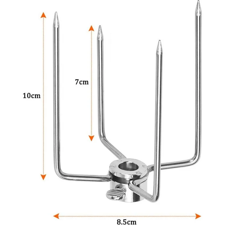 FIVMEN Fleischgabel Fleischnadeln Edelstahl Fleischklammer Grillspieß Grill für Drehspieß, Multifunktionale Klammern für Grillspieß 2 Stück per Set