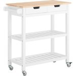 SoBuy FKW68-WN Kücheninsel, MDF, Lackiert, Weiß, 84 x 89 x 39 cm