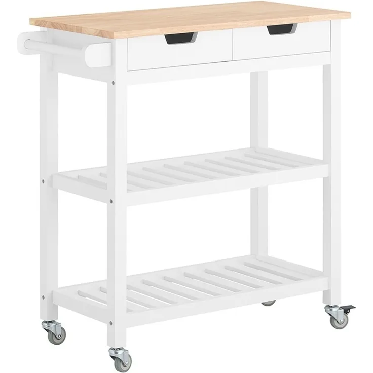 SoBuy FKW68-WN Kücheninsel, MDF, Lackiert, Weiß, 84 x 89 x 39 cm