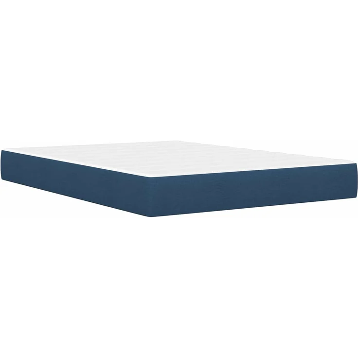 vidaXL Bettgestell mit Matratze Blau 140 x 200 cm Polyester 3414743 – Bild 5