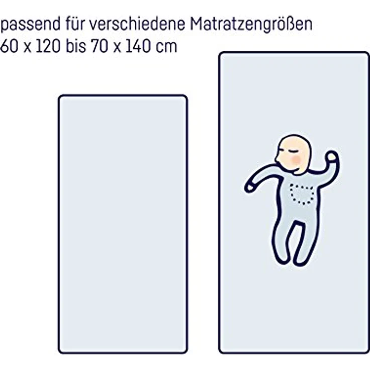 Julius Zöllner 8380347510 Jersey Spannbetttuch Doppelpack für das Kinderbett, Gr. 60x120 / 70x140, hellgrau – Bild 10