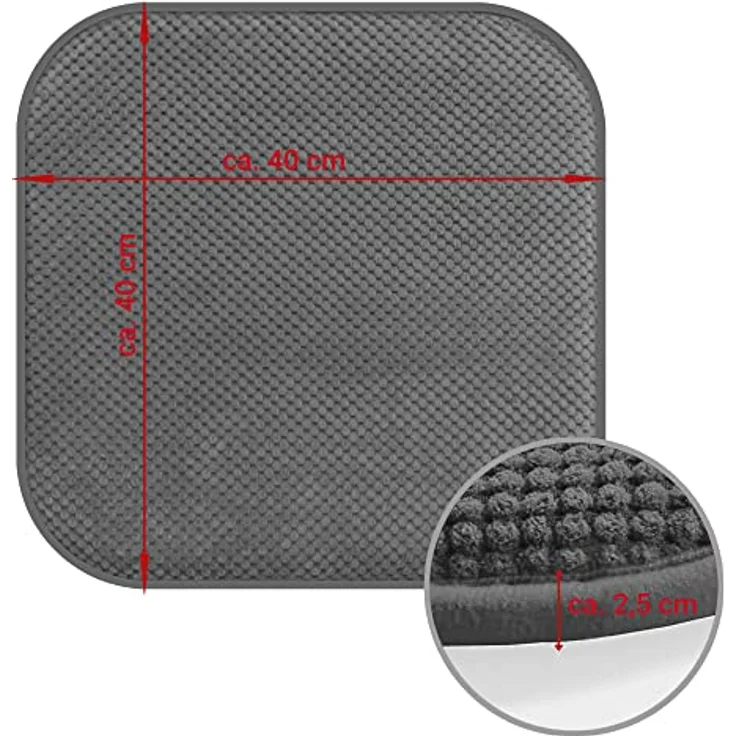 TRISENS Stuhlkissen Nika, Gel-Kissen Set 40x40 - Stuhlkissen mit modernem Memory-Schaumstoff – Bild 7