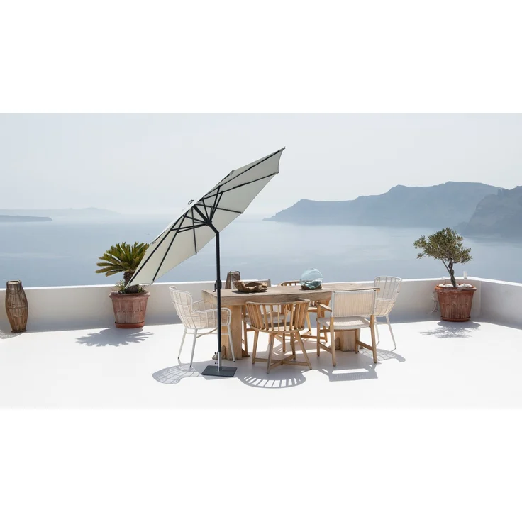 Primaster Sonnenschirm Kreta creme Ø 300 cm Marktschirm Kurbel neigbar UV-Schutz – Bild 5