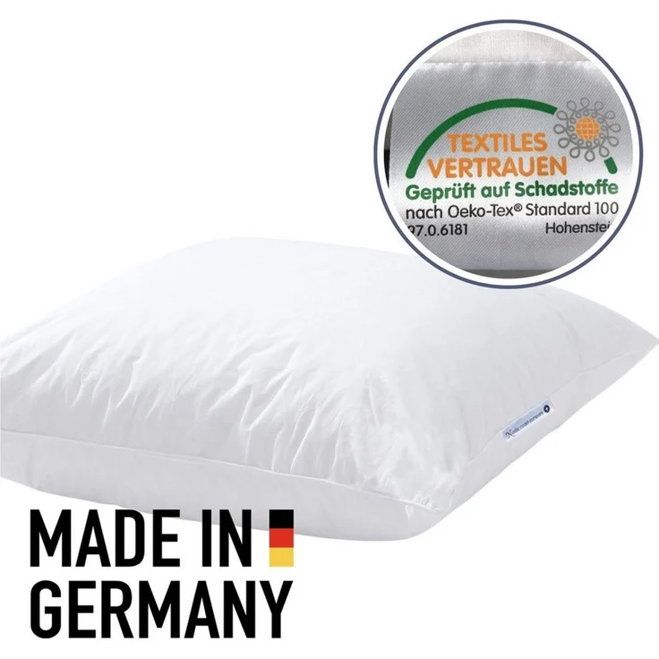 Nordic Coast Company Federkissen 40x40 cm - Babykissen & Kinderkopfkissen, Daunenkissen, Füllung: 15% feine Landdaunen Klasse 1, 85% feine deutsche Entenfedern, Bezug: Baumwolle, Made in Germany - himmlischer Schlafkomfort - Allergiker geeignet – Bild 3