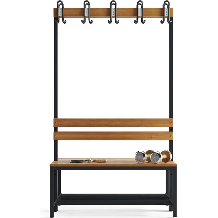 Garderobenbank doppelseitig mit Schuhrost 100 cm anthrazit – Bild 2