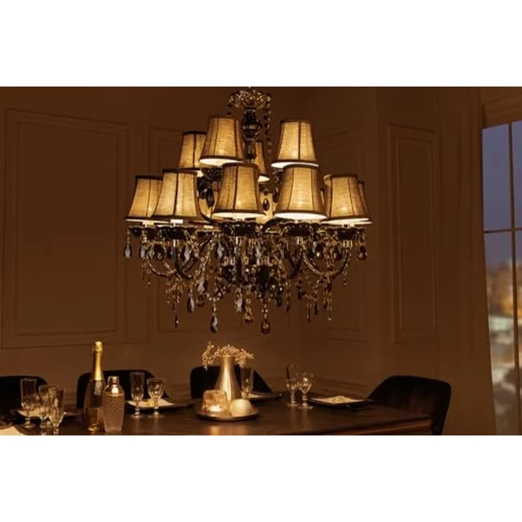 riess-ambiente Kronleuchter BLACK CRYSTAL XL 80cm schwarz · Hängeleuchte mit Kristall-Design, keine besonderen Funktionen, ohne Leuchtmittel, 15-armiger Lüster · Acrylglas · Wohnzimmer · mit Schirmen · Barock – Bild 2