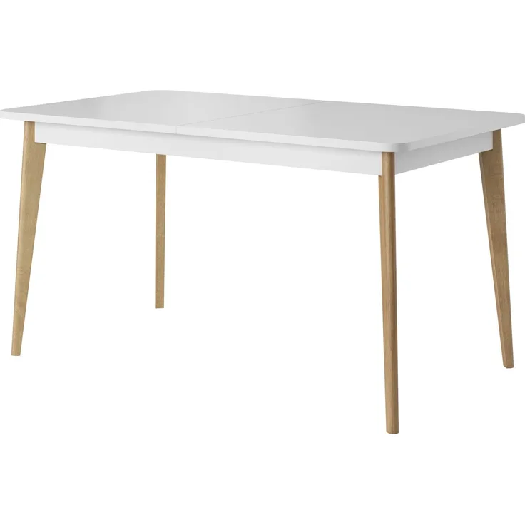 Esstisch Nordi Küchentisch 140x75cm ausziehbar weiß riviera eiche