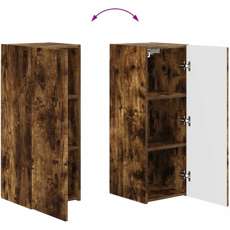 vidaXL TV-Wandregal-Set 4 pcs Geräucherte Eiche Holzwerkstoff 3408921 – Bild 11
