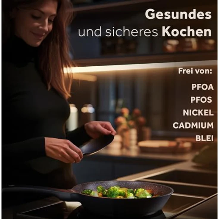 ZWIEGER Hochwertige kleine Pfanne 20cm Induktion – Bratpfanne 20 cm, Aluguss, vollflächiger Edelstahlboden, für alle Herdarten (inklusive Induktion) geeignet – Antihaft, PFOA- & PFOS-frei – Bild 5