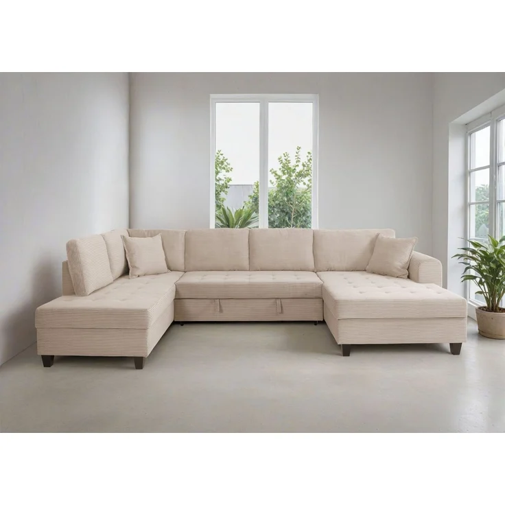OTTO home Wohnlandschaft Moritz U-Form, B: 324 cm, mit Schlaffunktion, Bettkasten & Zierkissen – Bild 1