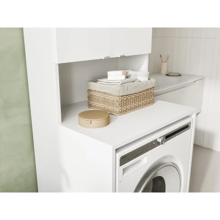 Platan Room Waschmaschinenumbauschrank Badschrank LORA Waschmaschinenschrank Badezimmer Hochschrank 210 x 65 x 50 cm – Bild 5