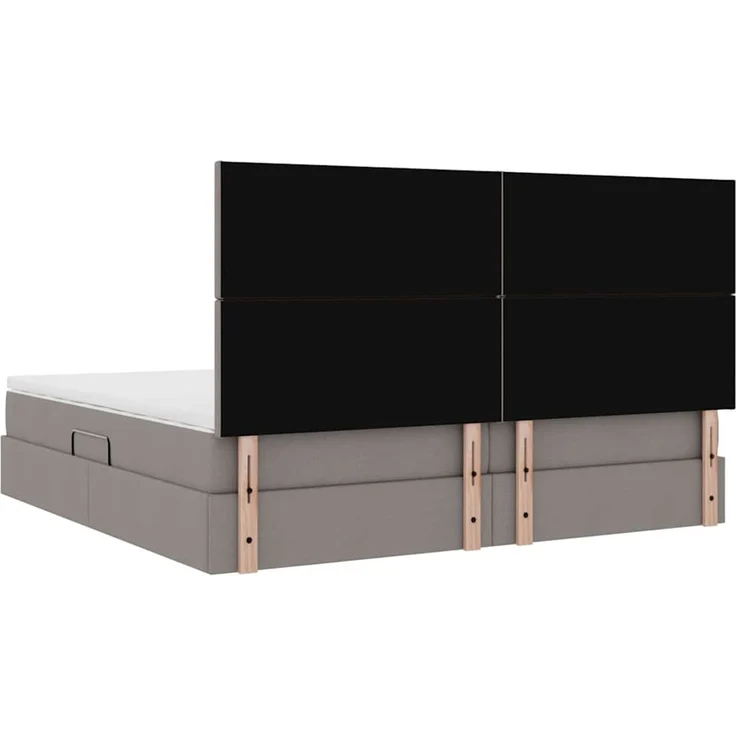 vidaXL LED-Speicherbett mit Matratze Taupe 200 x 200 cm Stoff 3372378 – Bild 12