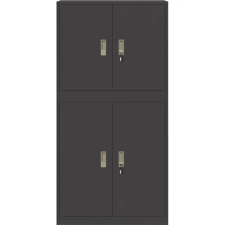 vidaXL Aufbewahrungsschrank 2 stk. Schwarz 80 x 40 x 160 cm Stahl 3438729 – Bild 8