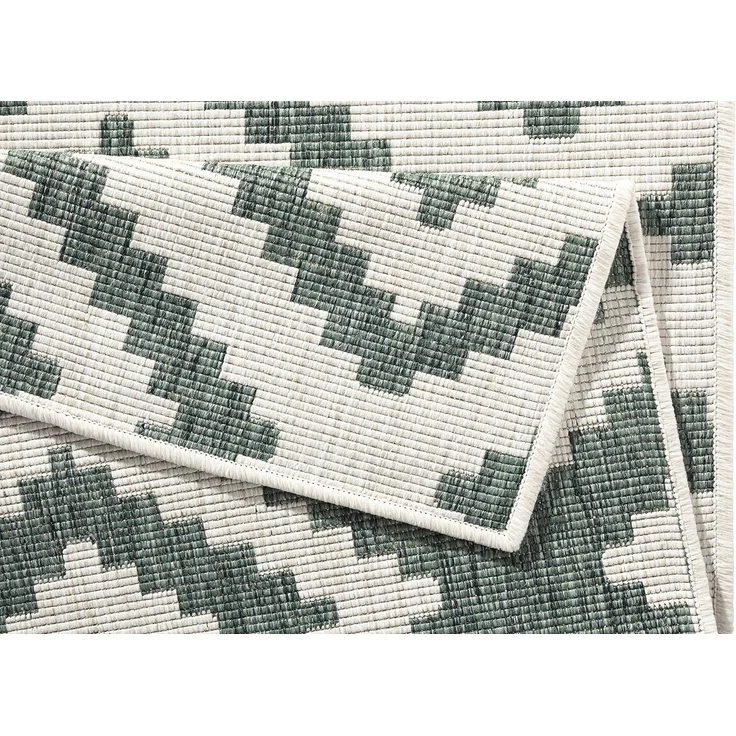 In- & Outdoor Teppich Malta Grün Creme - 80x350x0,5cm – Bild 7