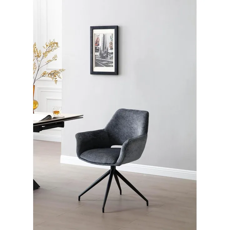 BISLEY Easy Meet G, Drehbarer Besucherstuhl, Schwarz pulverbeschichtetes Sterngestel, Mit Kunststoffgleitern, Farbe: 749 Slate