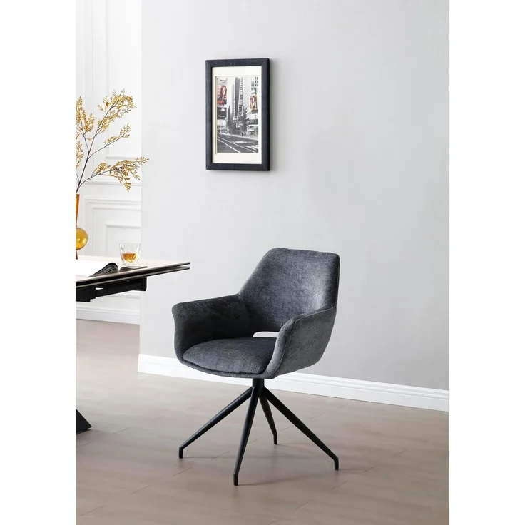 BISLEY Easy Meet G, Drehbarer Besucherstuhl, Schwarz pulverbeschichtetes Sterngestel, Mit Kunststoffgleitern, Farbe: 749 Slate