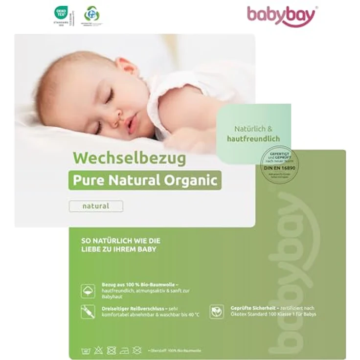 babybay Premium Wechselbezug Pure Natural Organic passend für Modell Maxi, Boxspring und Comfort Plus – Bild 4