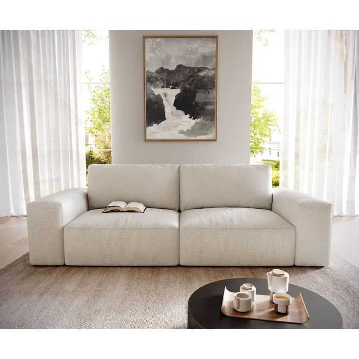 Big-Sofa Lanzo 230x95 cm Bouclé Creme-Weiß – Bild 2