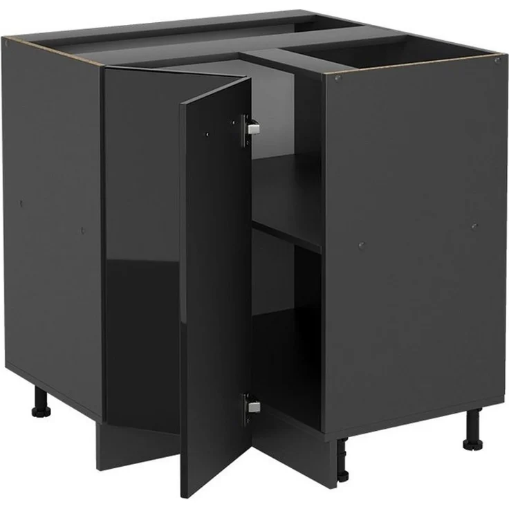 Eckunterschrank R-Line Schwarz Hochglanz 75.6 cm ohne Arbeitsplatte Vicco – Bild 2
