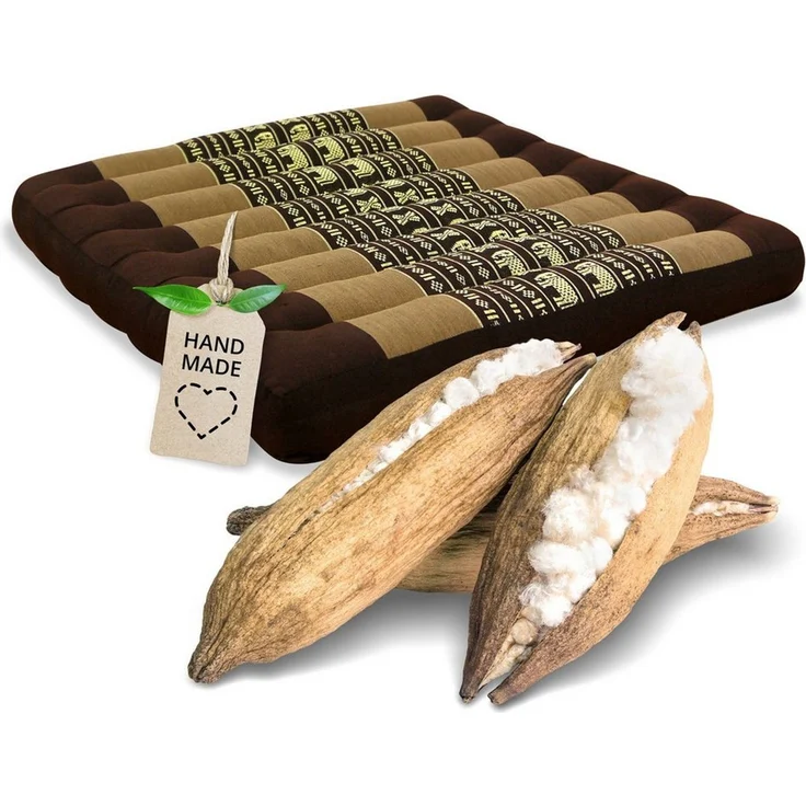 livasia Sitzkissen Sitzkissen 50 cm, vegan und handgefertigt, 50x50x6cm, Kapok – Bild 2