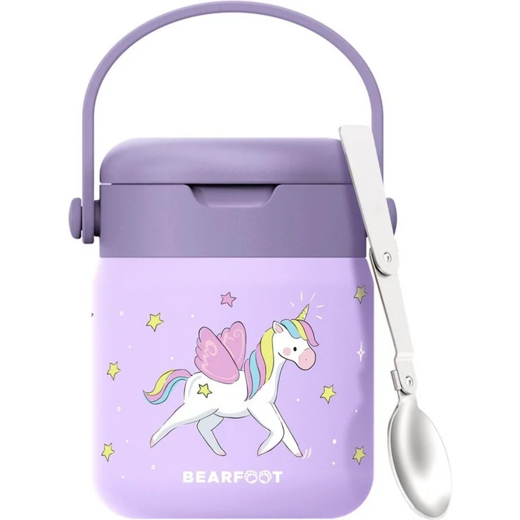 BEARFOOT Trinkflasche Thermobehälter Kinder Edelstahl - Einhorn lila, Thermobehälter, auslaufsicher, Edelstahl, Food jar, BPA-frei – Bild 4