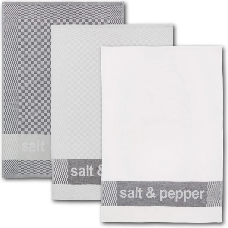 Dyckhoff Geschirrtuch Salt & Pepper, Maße je Tuch ca. 50x70 cm, (Set, 3-tlg), mit drei verschiedenen Motiven – Bild 1