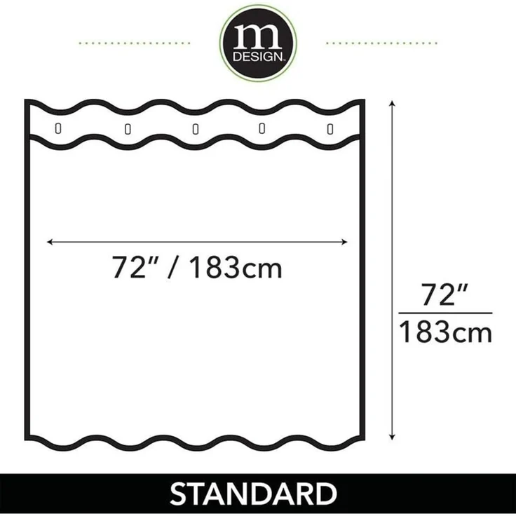 mDesign Duschvorhang Badewannenvorhang wasserabweisend Polyester Hellblau – Bild 2