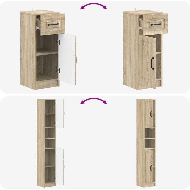 vidaXL 3-teiliges Badezimmer-Schranksystem UTRECHT Sonoma-Eiche 3417893 – Bild 8