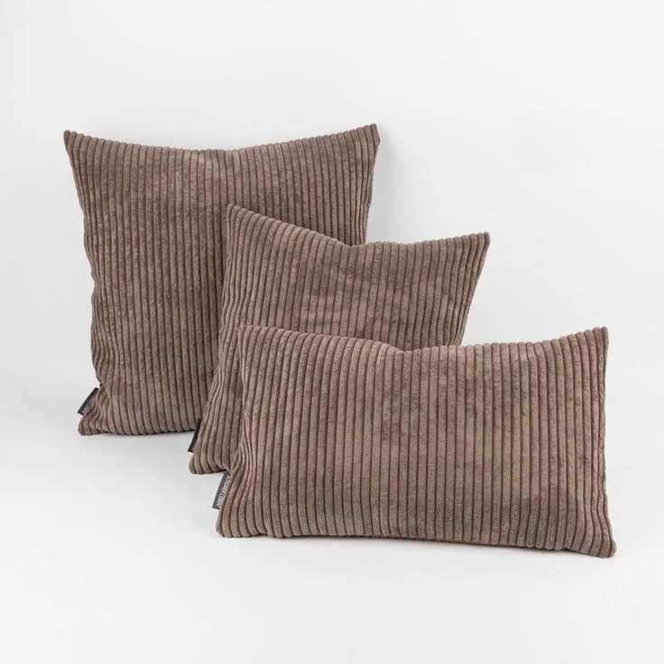 SCHÖNER LEBEN. Dekokissen Kissenhülle Breitcord Baby Rib braun div. Größen von SCHÖNER LEBEN. – Bild 3