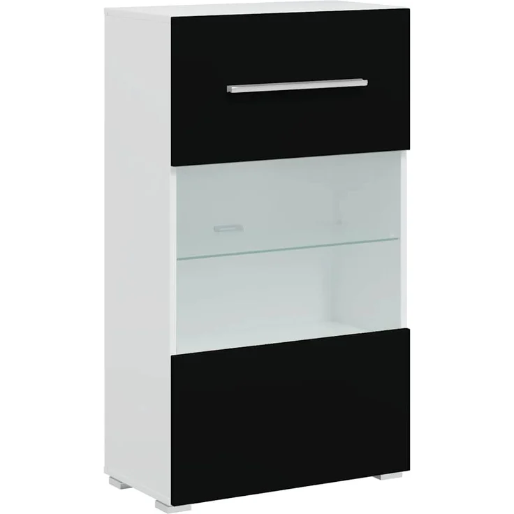 vidaXL 5-tlg. Wohnwand mit LED-Beleuchtung Mattschwarz Holzwerkstoff 3324230 – Bild 6
