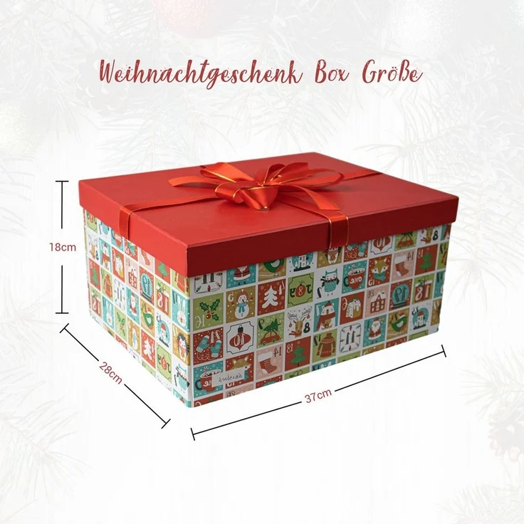 hausleben Geschenkbox Geschenkkarton mit Deckel – Faltbare Geschenkbox (2 St), Stabiler Karton mit Deckel für große Geschenke – Bild 3